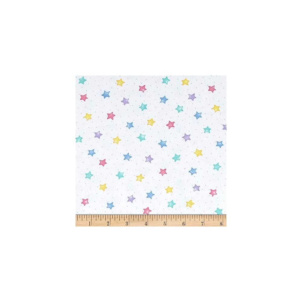 Comfy Flannel Stars Pastel, Fabric by the Yard