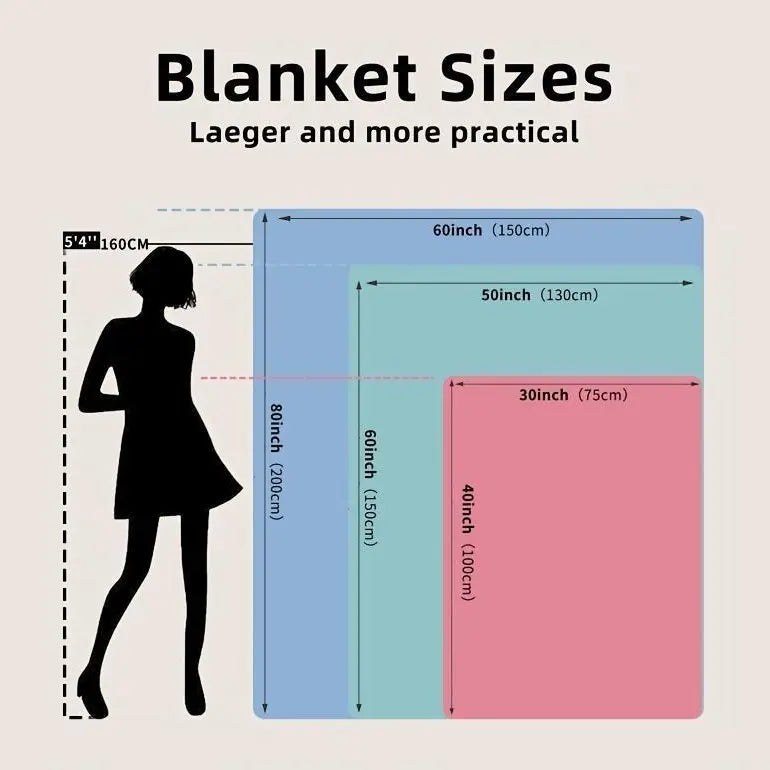 Letter Pattern Blanket with Storage Bag, 1 Count Soft Comfortable Throw Blanket, Warm Napping Blanket for Home Office Travel Camping