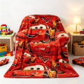 Disney Cars Theme Super Soft Fleece Throw Blanket, Lightning McQueen Collage Design for Kids, Home Bedroom-Couch Decor